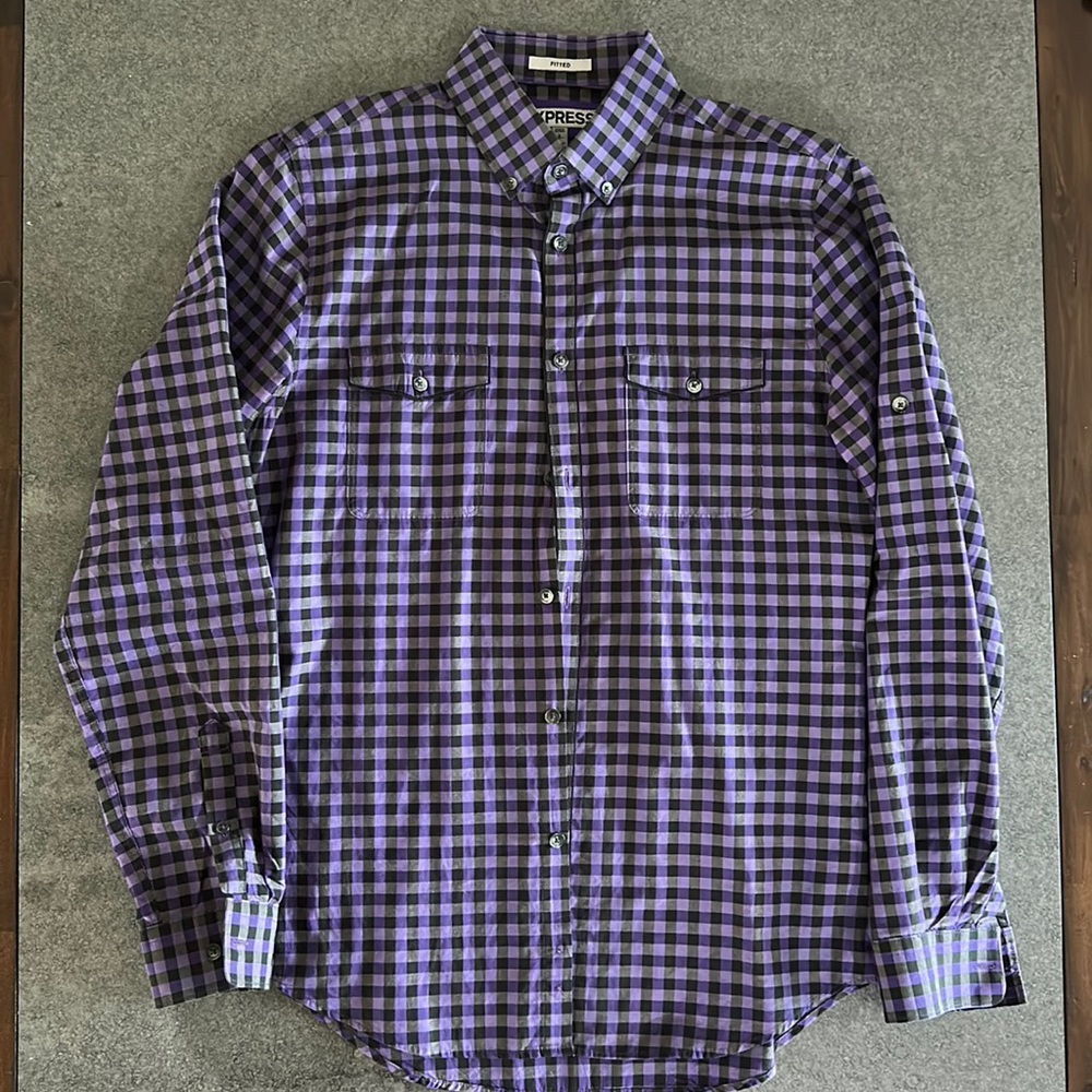 Express Mens fitted button down s/p 14-14 1/2